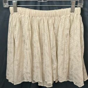 Urban Outfitters: Pins and Needles~ Cream, Knit, elastic Mini skirt- size Small